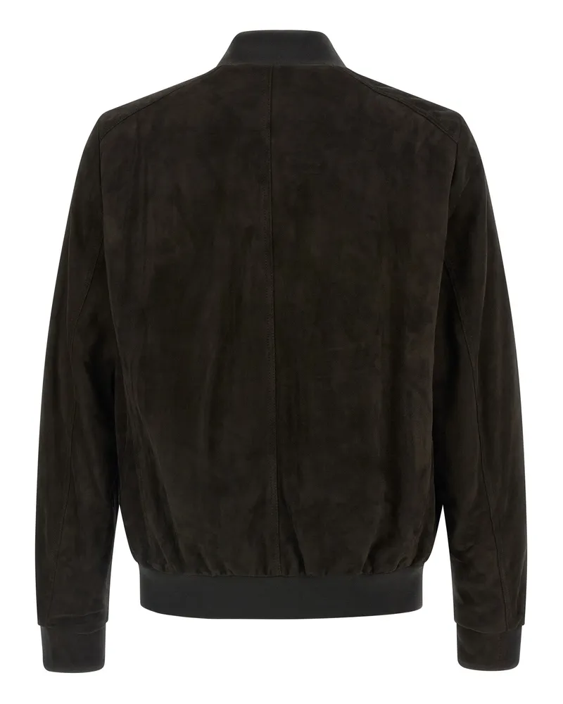 MOORER Men's Brown Lamb Leather Jacket Clothing Brown