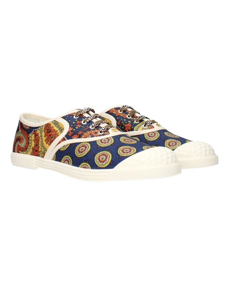 Valentino Garavani Men's Multicolor Fabric Low Top Sneakers Multicolor