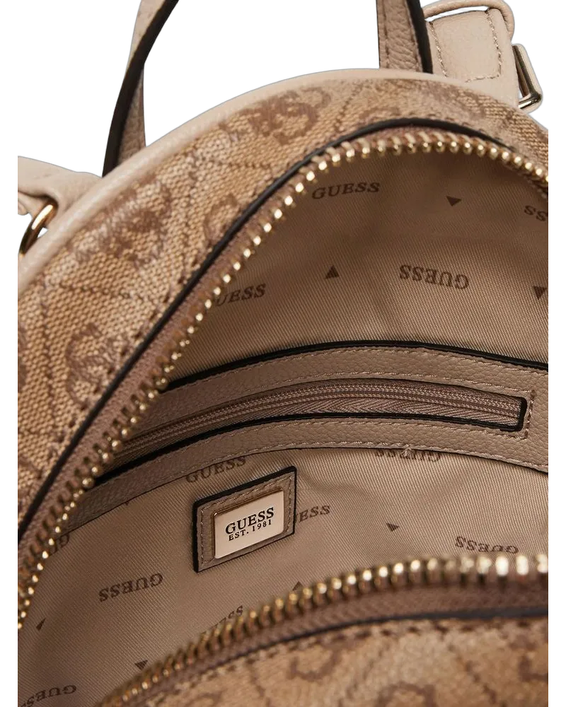 Guess Women's Backpack Latte Logo Polyurethane Beige