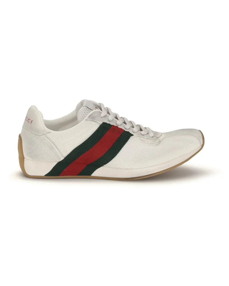 Gucci Women's Sneakers Tempo Mesh And Suede White Upper Polyester Trainers White