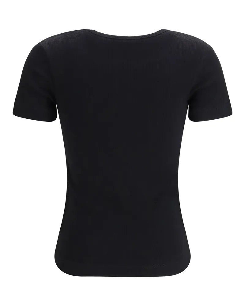 Pinko Women's Brugherio T-Shirt With Embroidered Love Birds Logo Nero Limousine Cotton; Elastane T-Shirts And Polos Black