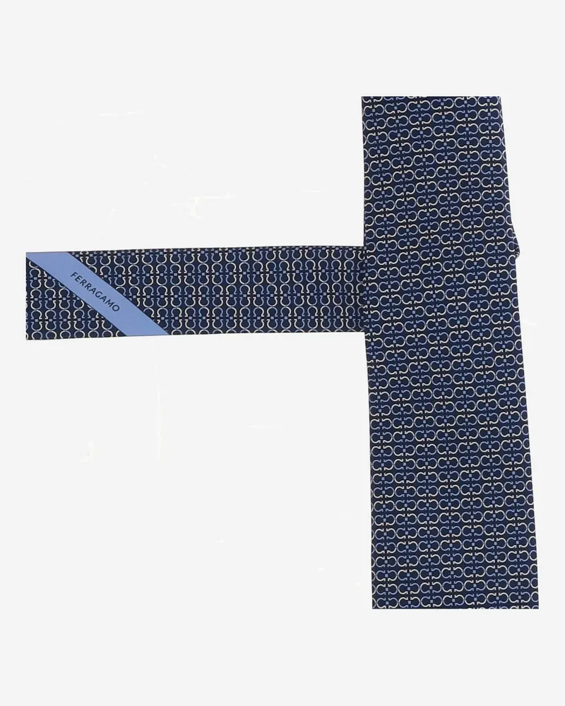 Ferragamo Men's Silk Tie Navy Ties & Bow Navy