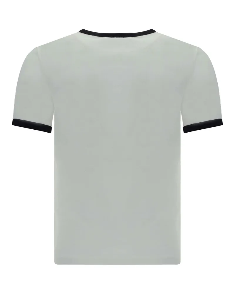 Courrèges Women Logo T-Shirt Heritage White-Black Cotton T-Shirts White/black And Polos White