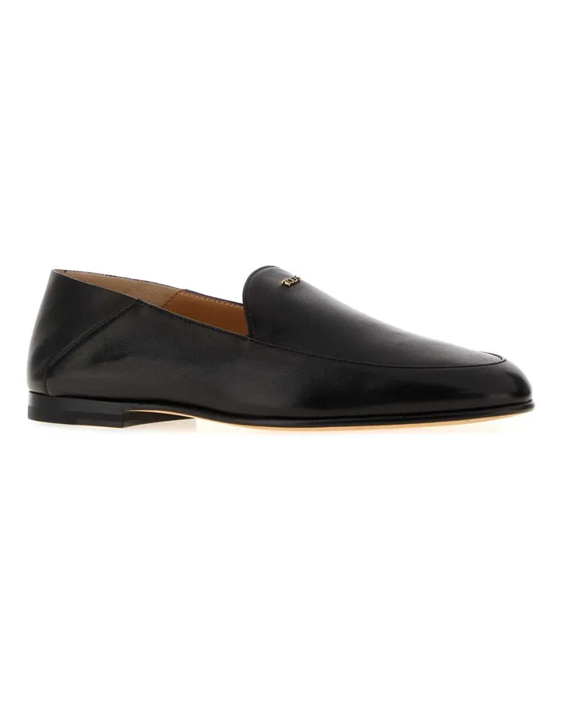TOD'S Women's Black Leather Loafers Nero Scarpe Stringate Lace-up Shoes Black