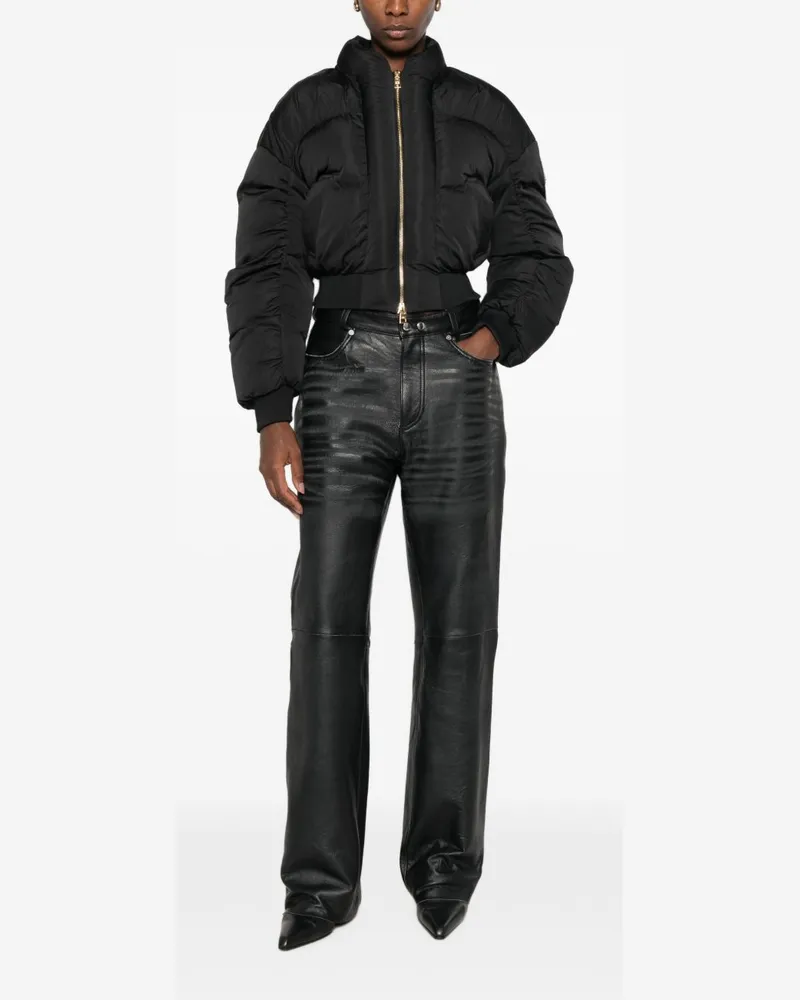 Elisabetta Franchi Quilted Puffer Down Jacket — Black Black