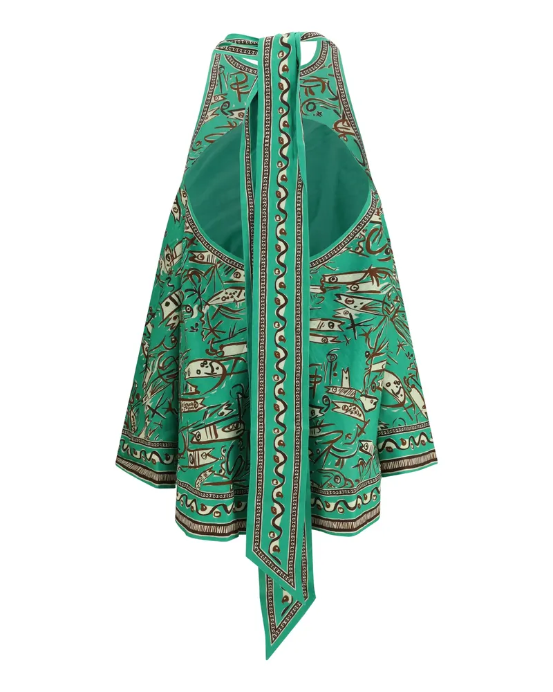 ALEMAIS Women's Fish Sticks Mini Linen Dress Green Green