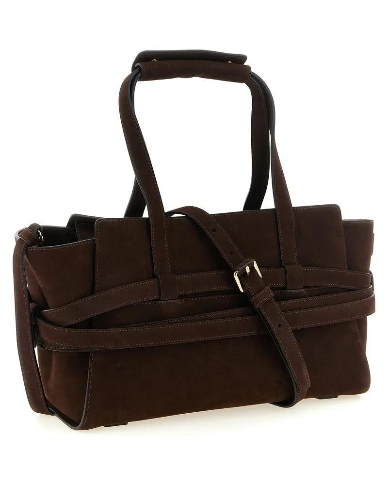 Moschino Women's Brown Calfskin Handbag Bag Brown