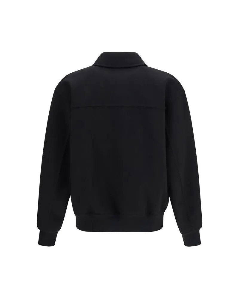 Ferragamo Men's Black Wool Oves Aries Biker Jacket Clothing Black