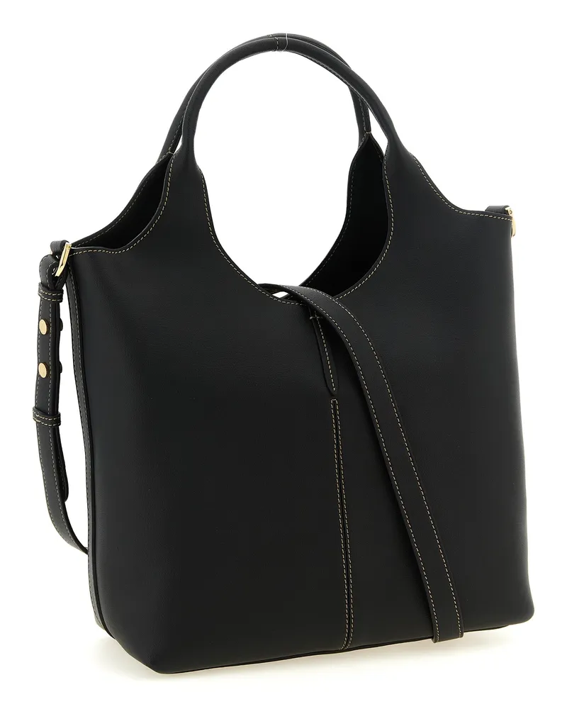TOD'S Women's Black Calfskin Tote Bag Black