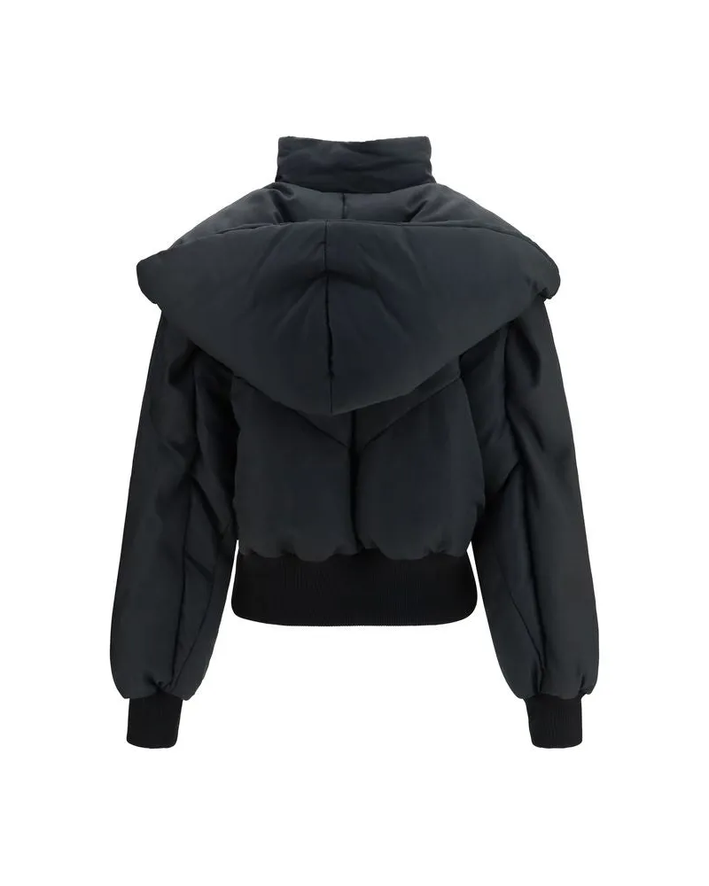 ATTICO Women Black Cotton Full-Length Jacket Clothing Black