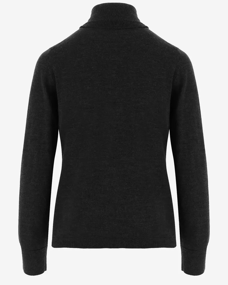 ALLUDE Women's Turtleneck Sweater Virgin Wool Black Black