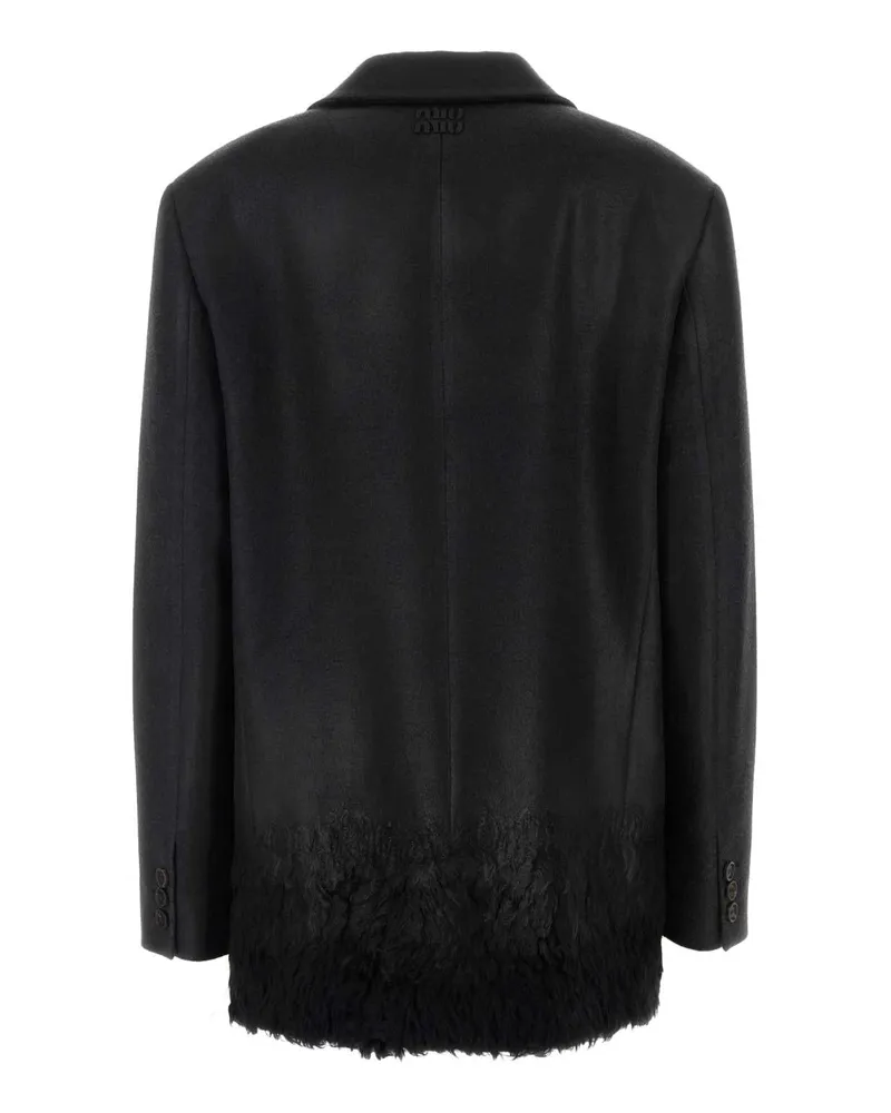 Miu Miu Wool Blend Blazer — Black Black