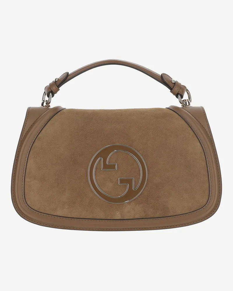 Gucci Women's Blondie Medium Handbag Brown Calfskin Handbags Hand Bags Brown