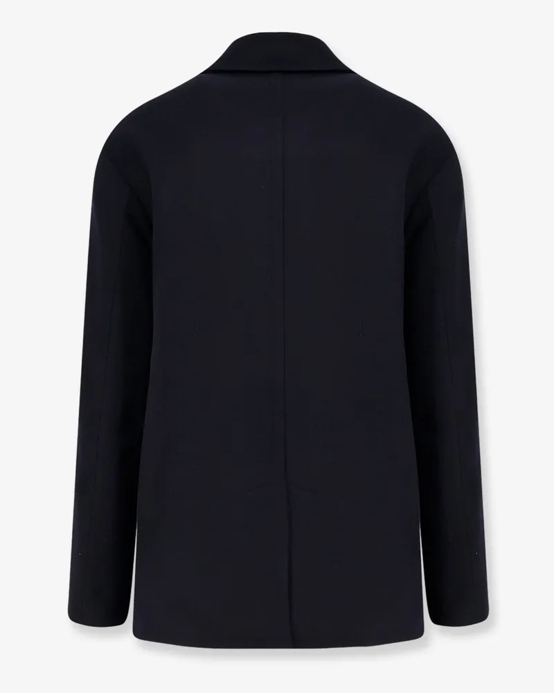 Hevò Men's Peacoat Orno Blue Virgin Wool Coat Blue