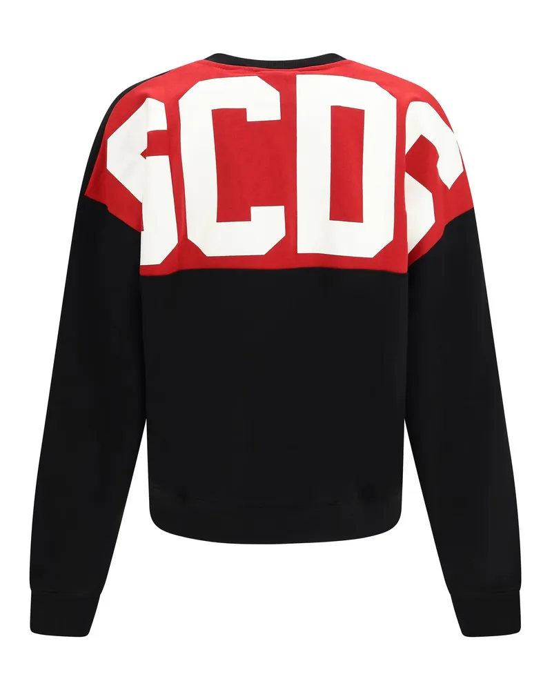 GCDS Logo-Print Brushed Cotton Sweatshirt — Black Black