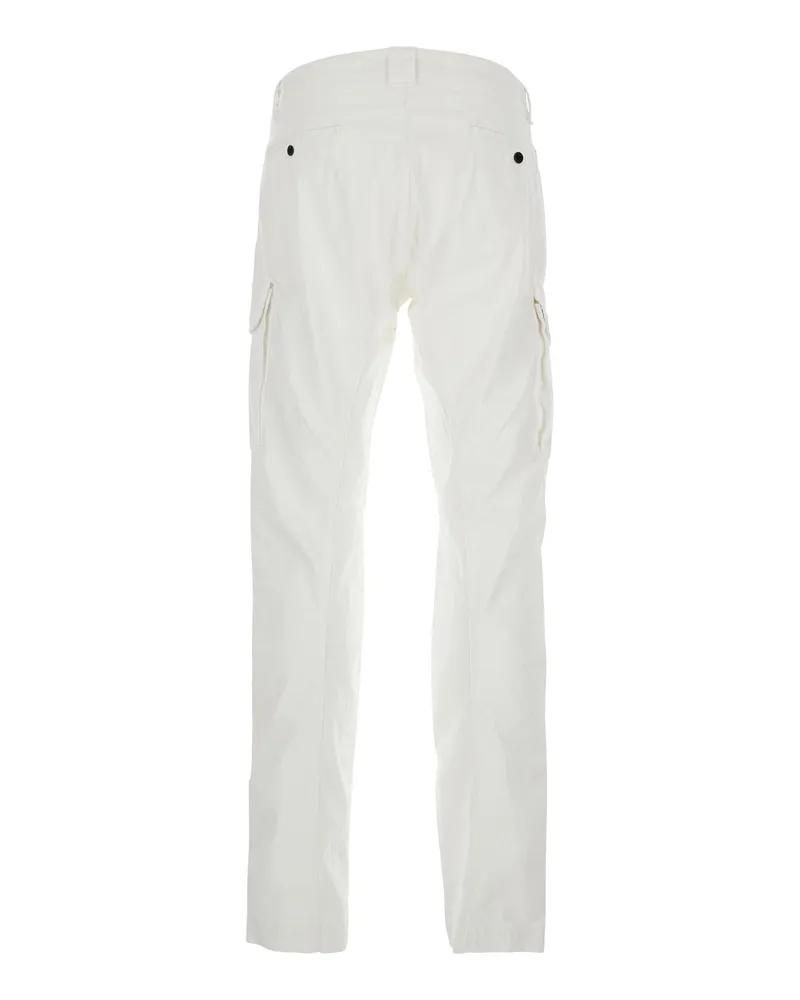 C.P. Company Men's Cargo Trousers White Stretch Cotton White