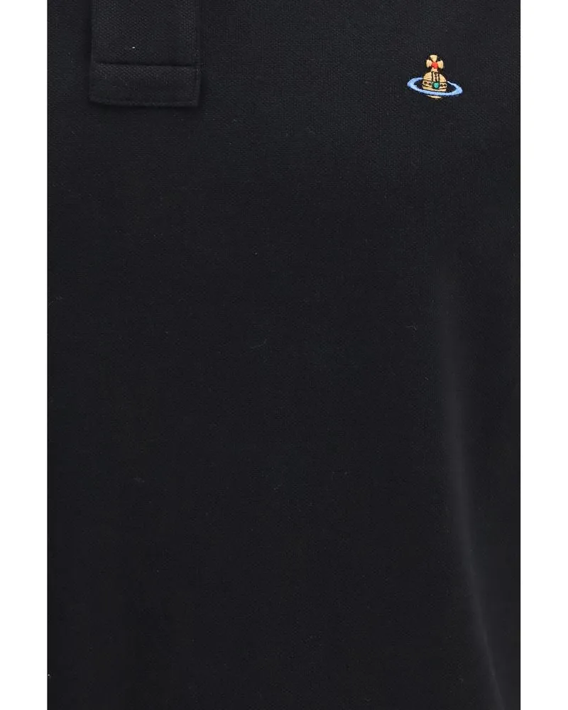 Vivienne Westwood Logo-Embroidered Cotton Polo Shirt — Black Black