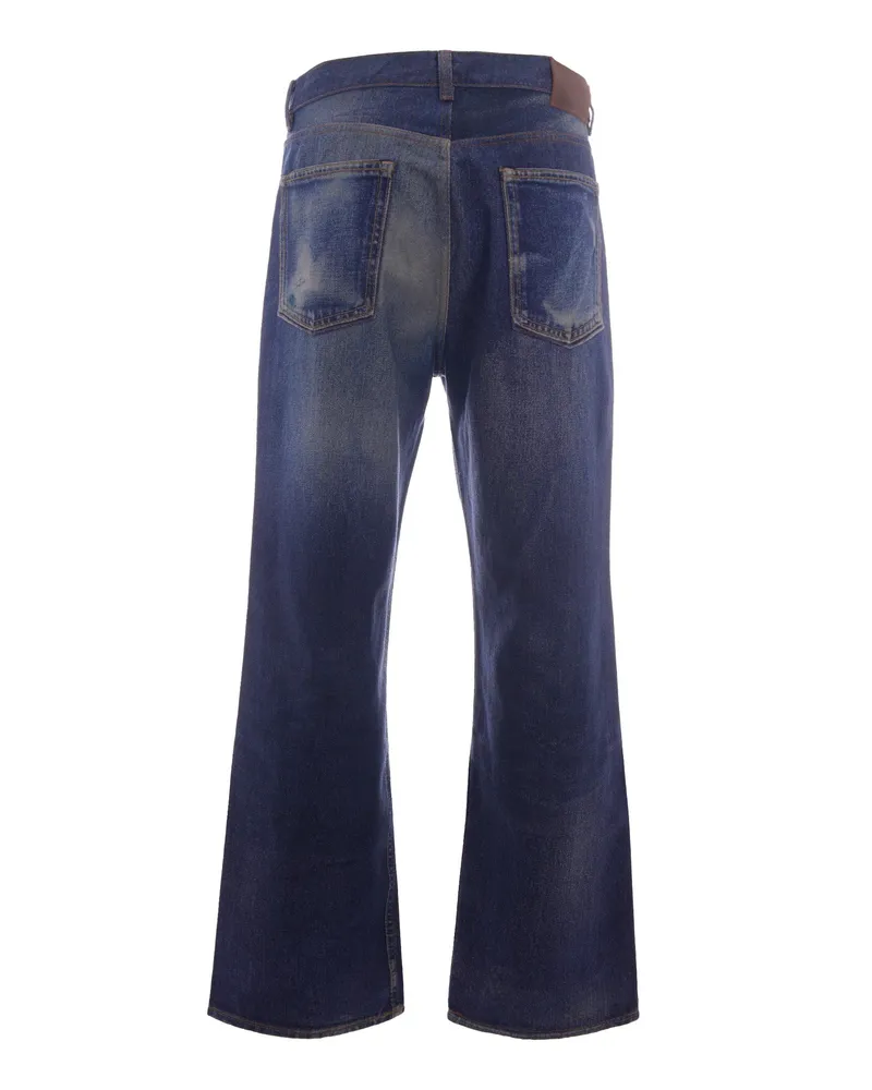 Our Legacy Men's Jeans Third Cut Azure Print Cotton Blue