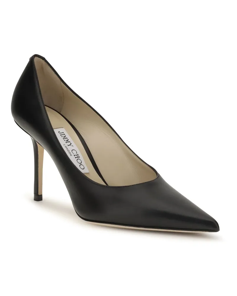 Jimmy Choo Women's Pumps Love 85 Black Calfskin Calf Leather High Heel Shoes Black