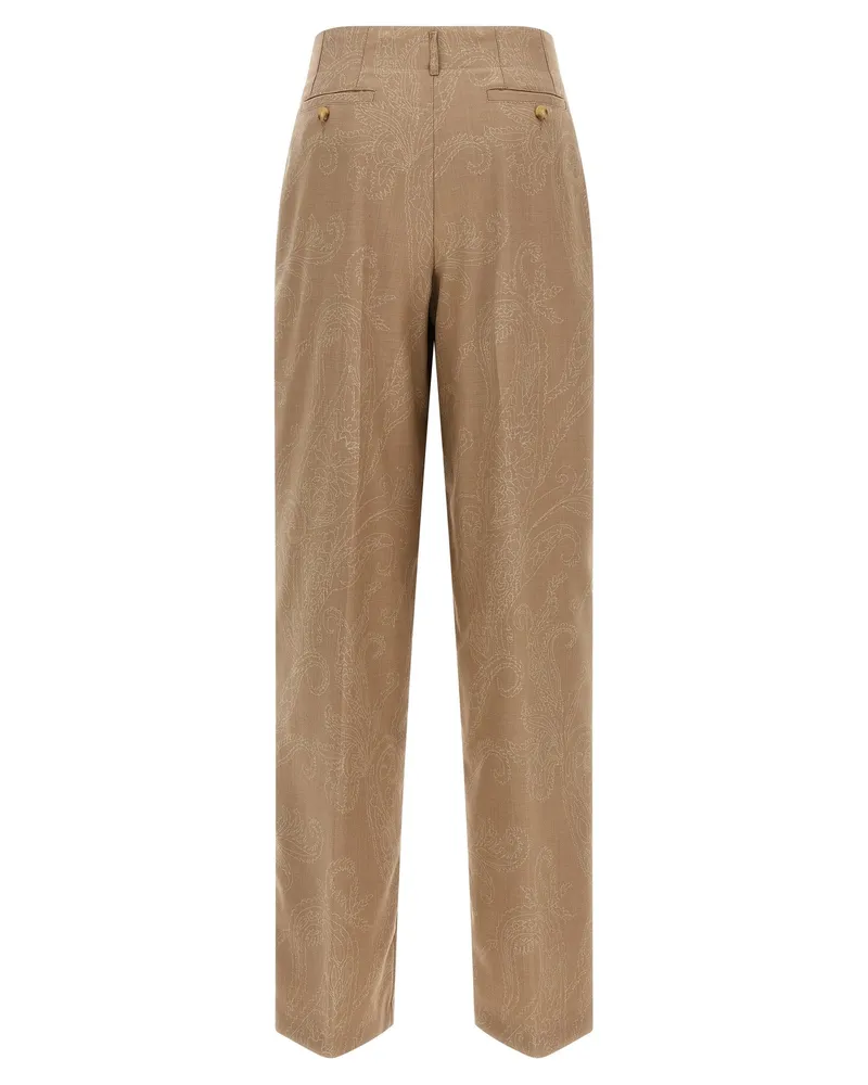 Etro Paisley Jacquard Trousers — Beige Beige