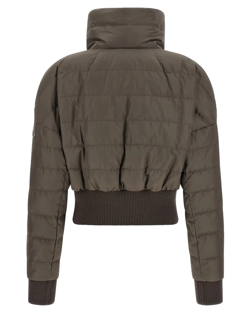 Rick Owens Cropped Quilted Goose Down Down Jacket — Taupe Taupe