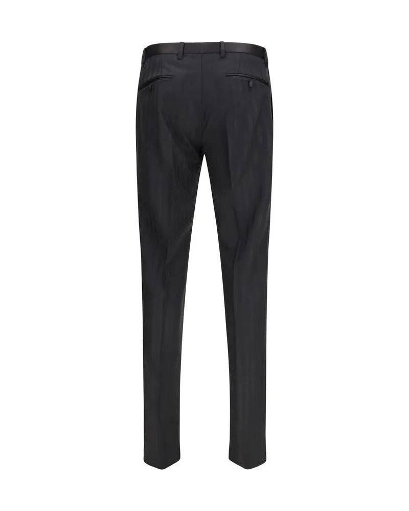 Dolce & Gabbana Men's Black Wool Oves Aries Dress Pants Black