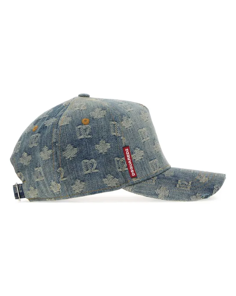 Dsquared2 HAT Embroidered Denim Baseball Cap — Blue Blue