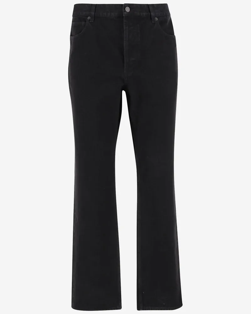 Saint Laurent Men's Cotton Pants Black Trousers Black