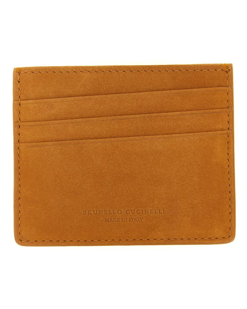 Brunello Cucinelli Suede Card Case — Cognac Cognac