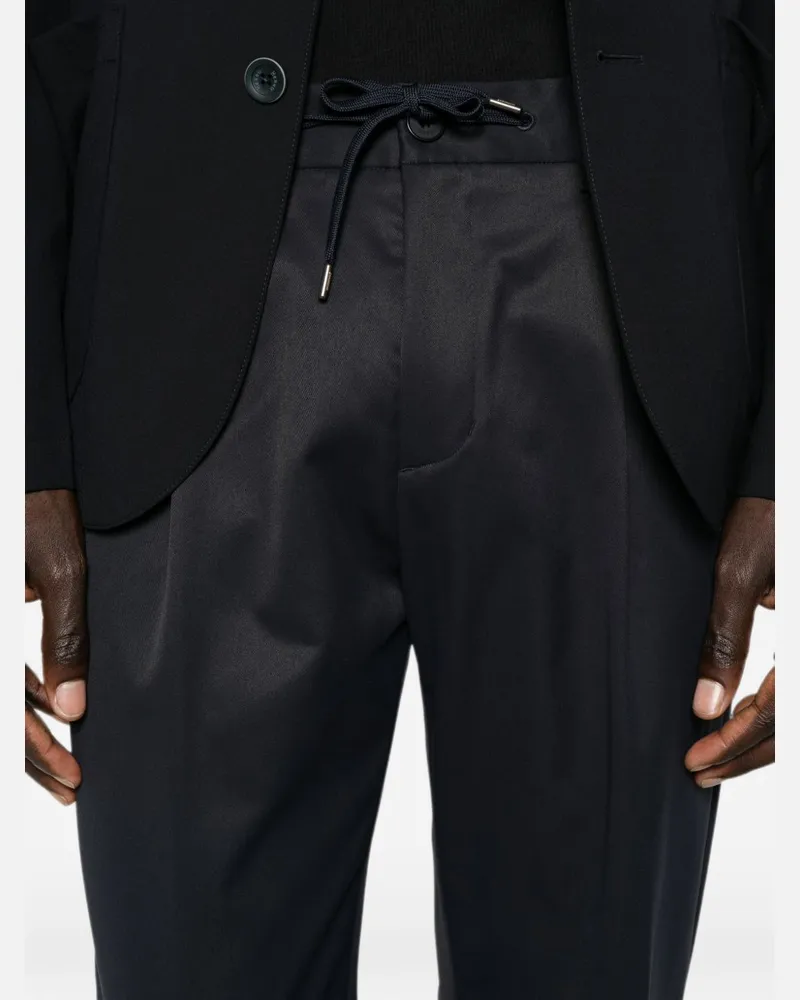 Herno Satin Drawstring Trousers — Navy Navy