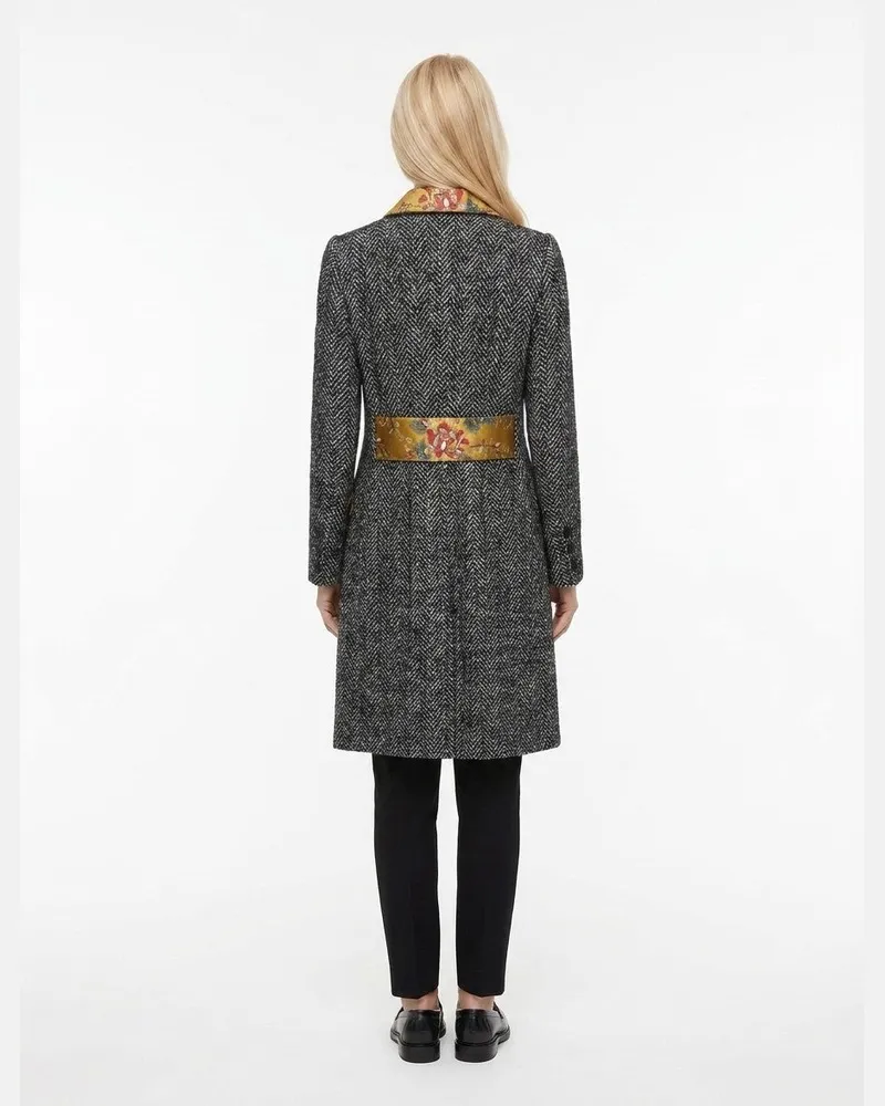 Dolce & Gabbana Women's Multicolor Elastane Coat Clothing Gray