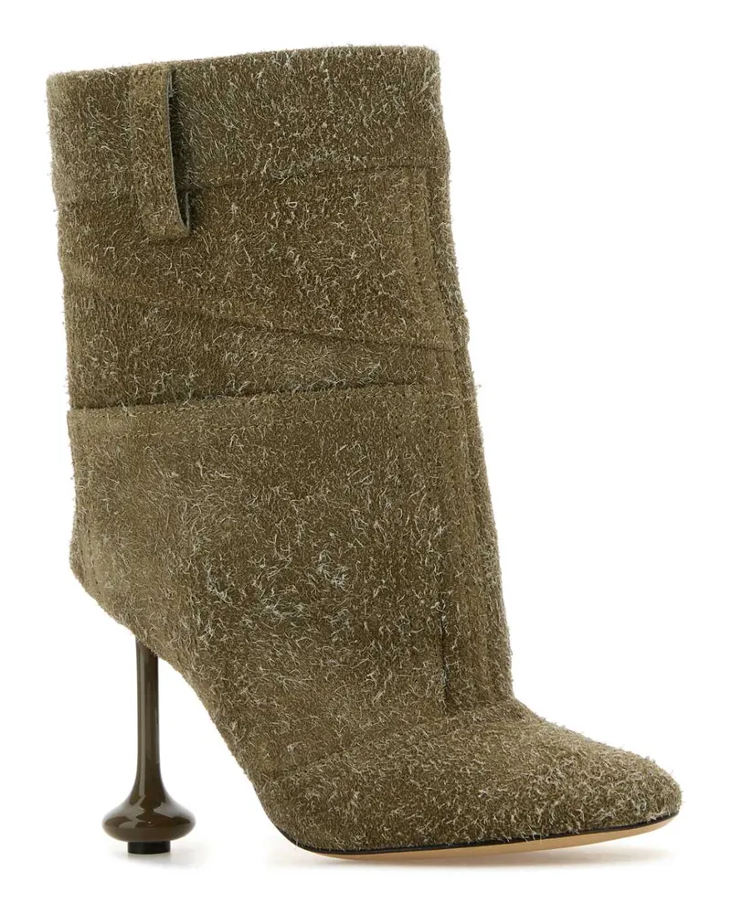 Loewe Women's Khaki Suede Toy Panta Ankle Boots Khakigreen Stivali Khaki