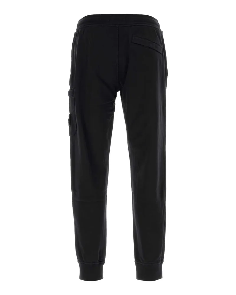 Stone Island Men's Black Cotton Joggers Exterior: Pantaloni Trousers Black