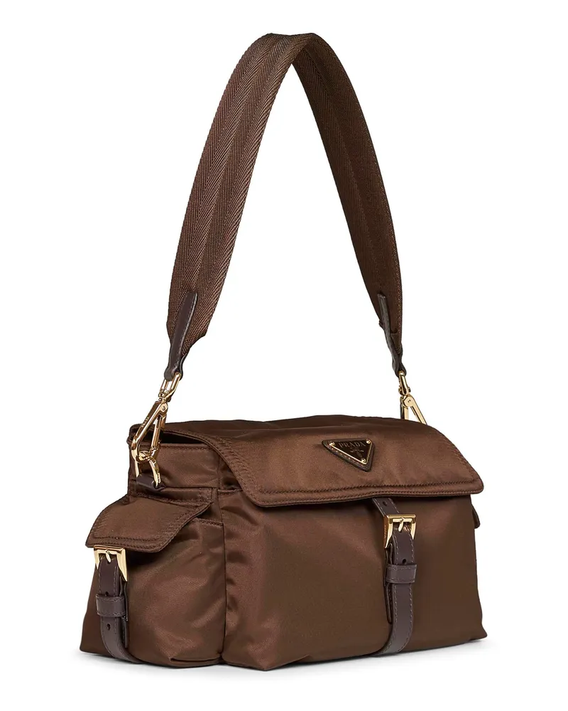 Prada Women's Shoulder Bag Explore Burnt Brown Recycled Polyamide Handbags Hand Brown