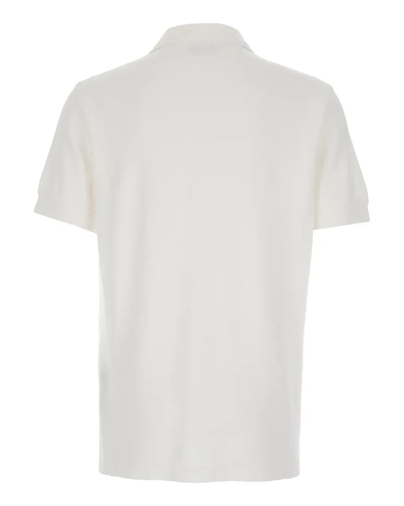 Tom Ford Men's White Polo Shirt With Classic Collar Lyocell T-Shirts And Polos White