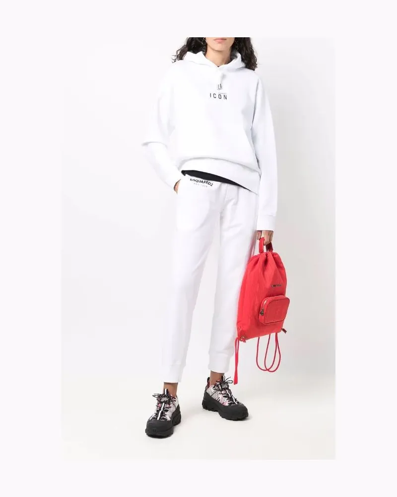 Dsquared2 Women's Embroidered Icon Hoodie Aw21 W White