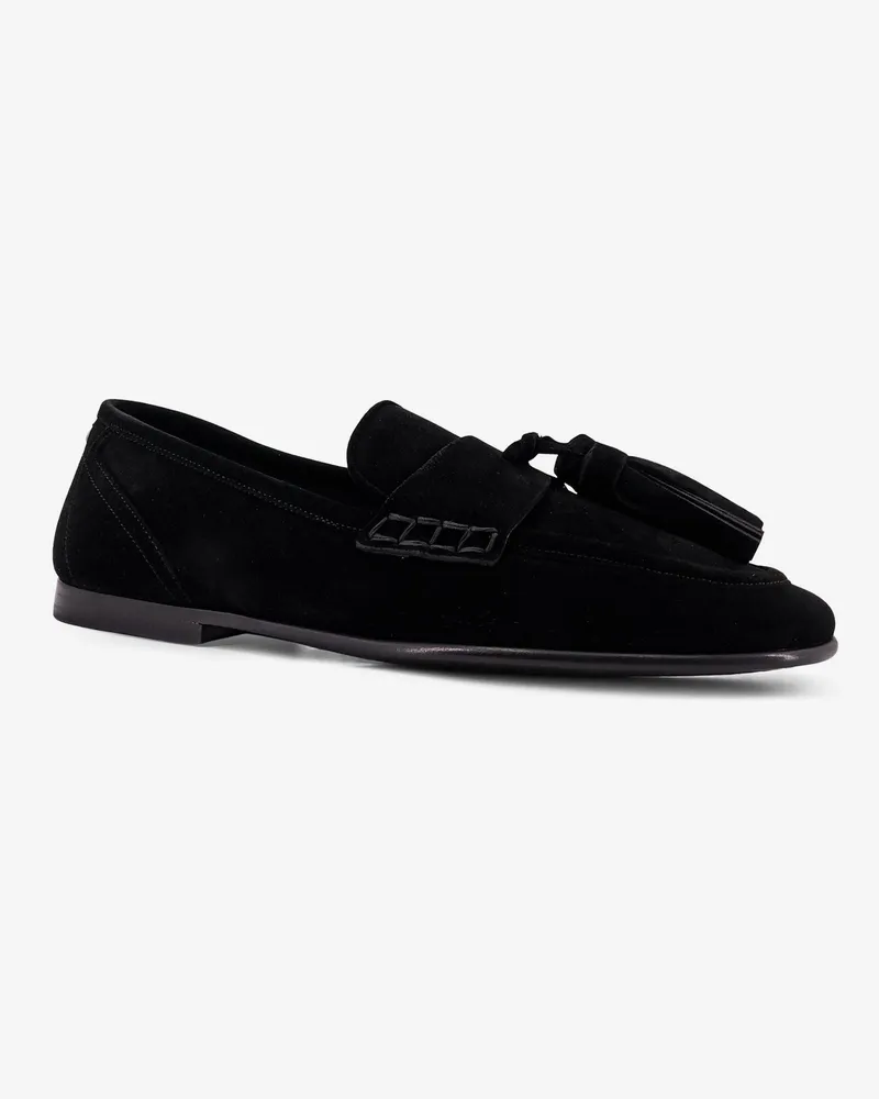 Dolce & Gabbana Men's Ariosto Suede Loafers Black Pelle Black