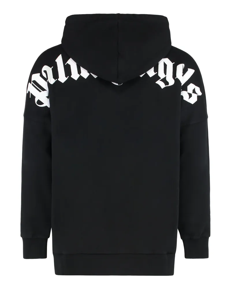 Palm Angels Men's Hooded Sweatshirt With Logo Black Cotton Jumpers Sweater Black