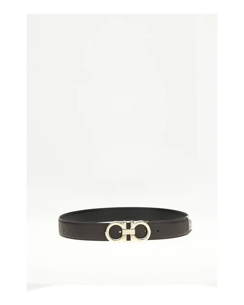 Ferragamo Reversible Calfskin Belt — Brown Brown