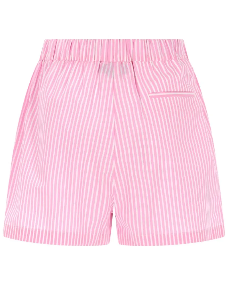 MSGM Logo-Detailed Cotton Shorts — Pink Pink