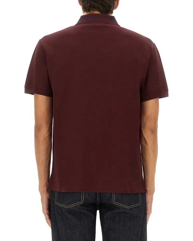 Alexander McQueen Logo-Collar Cotton Polo Shirt — Bordeaux Bordeaux