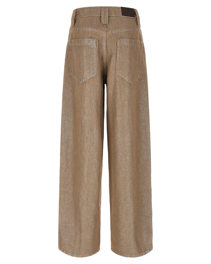 Brunello Cucinelli Women's Beige Cotton Relaxed Fit Jeans Clothing Beige