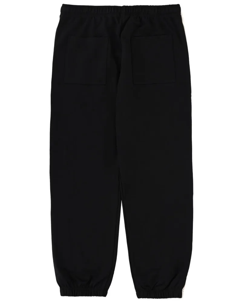 Versace Jeans Tapered Cotton Jogging Trousers — Black Black