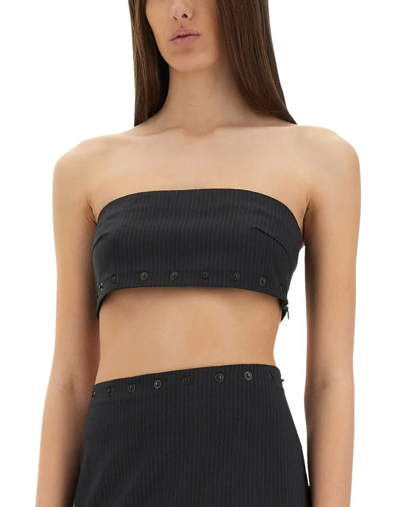 Paloma Wool Wool Blend Recycled Polyester Knit Top — Charcoal Charcoal