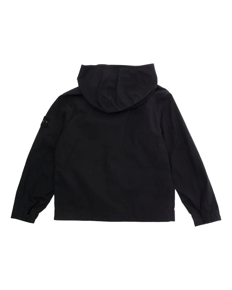 Stone Island Boys' Short Parka Black Cotton Jacket Black