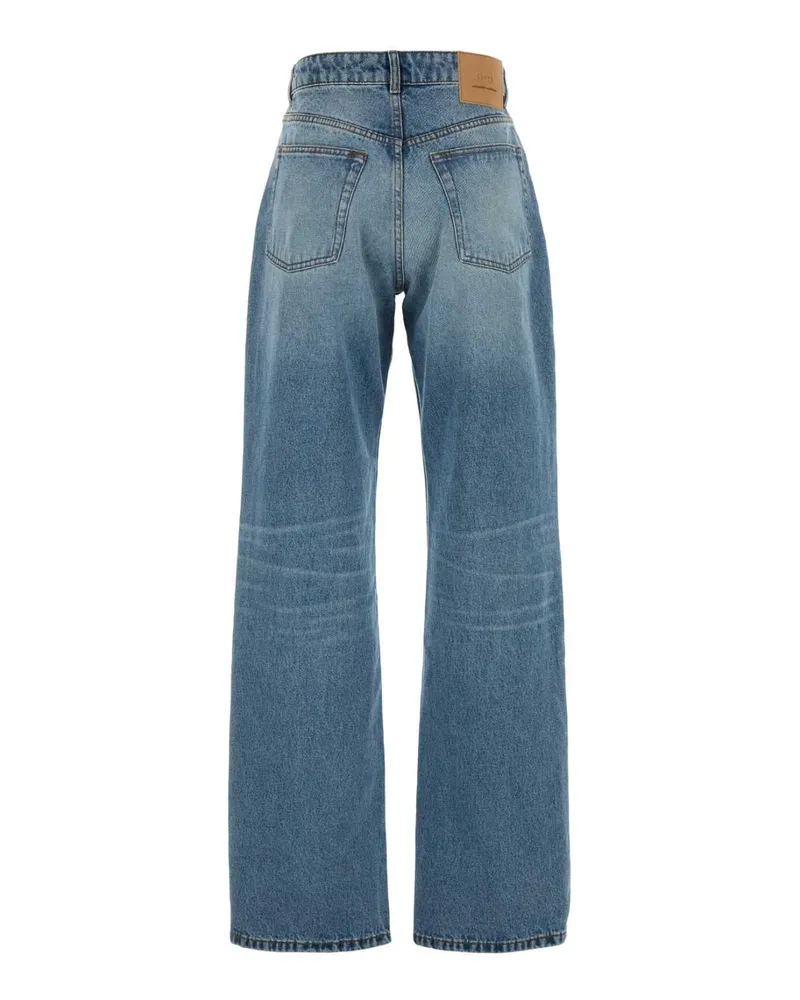 AMI Paris Women's Denim Jeans Usedblue Exterior: Cotton Blue