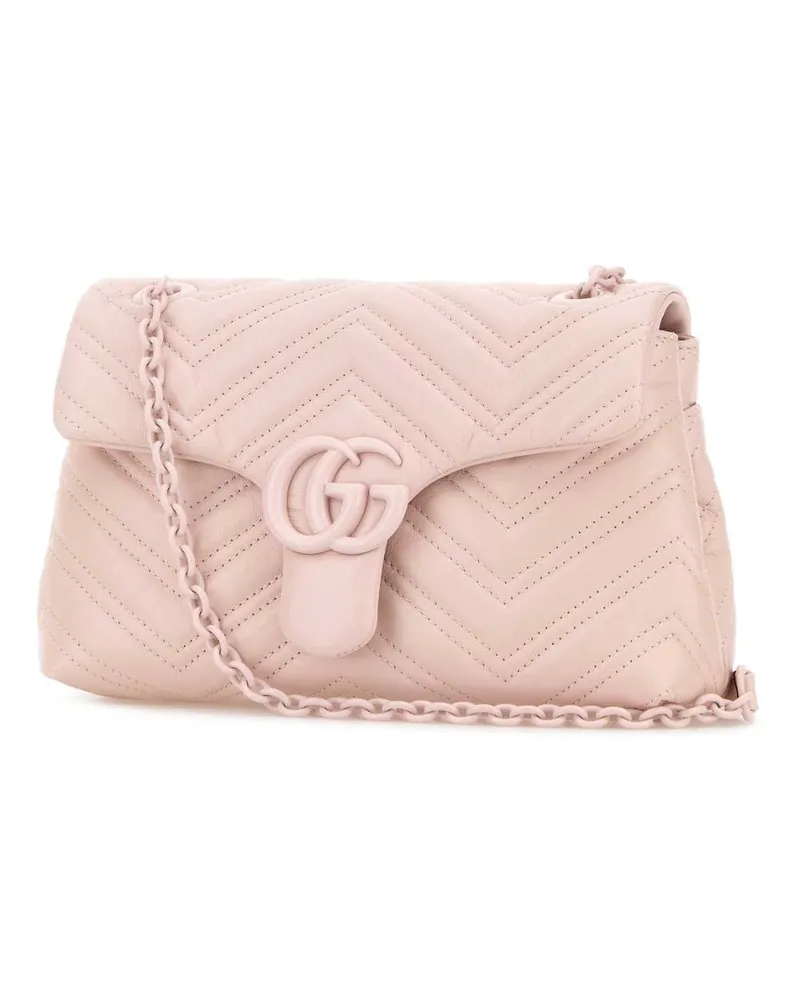 Gucci Women's Pink Nappa Leather Small Gg Marmont Shoulder Bag Ladypinladpladp Borse A Tracolla Pink