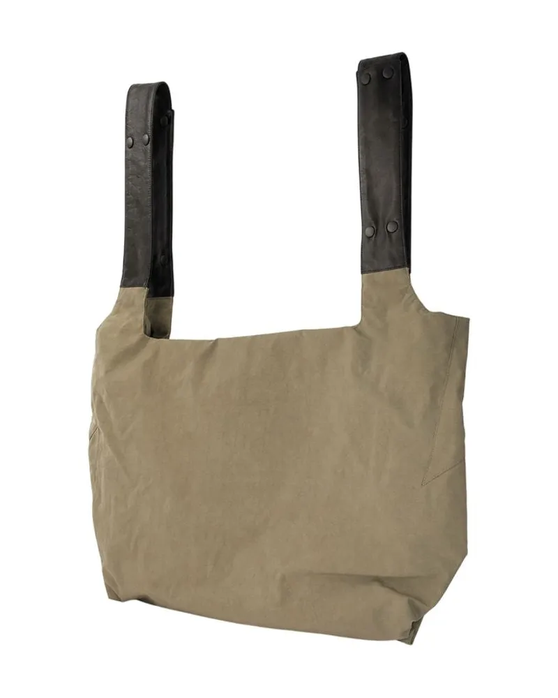 Yohji Yamamoto Unisex Patch Dot Handbag -  Synthetic Khaki Bags Handbags-Purses Khaki
