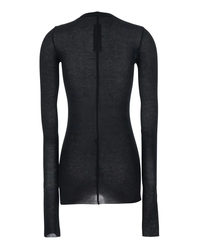 Rick Owens Women's T-Shirt Round Neck Black Viscose-Silk T-Shirts & Jerseys Black