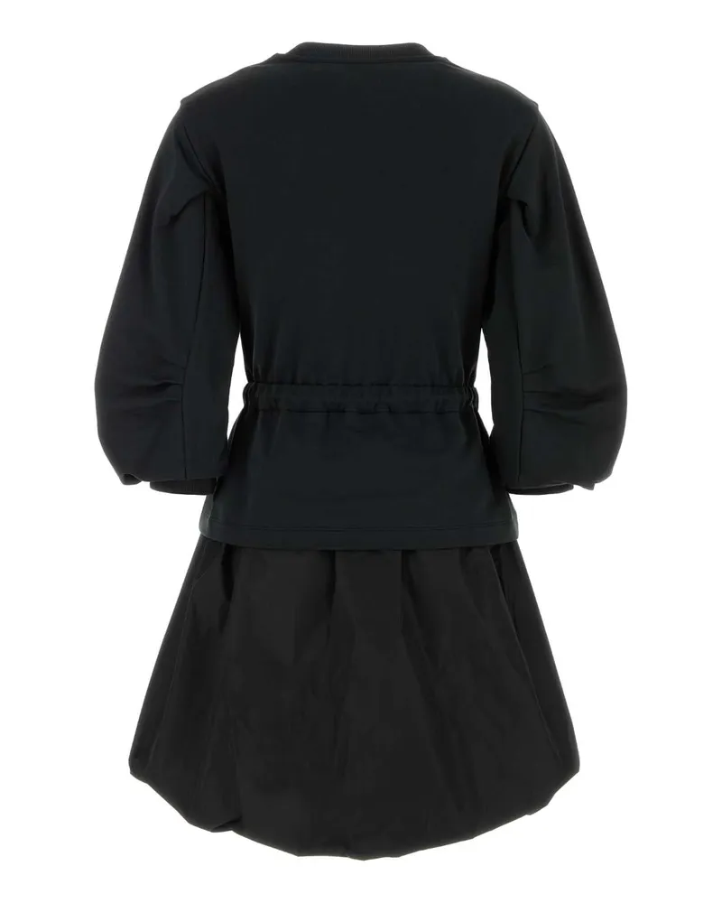 Moncler Women Black Cotton Sweatshirt Dress 999 Abiti Black